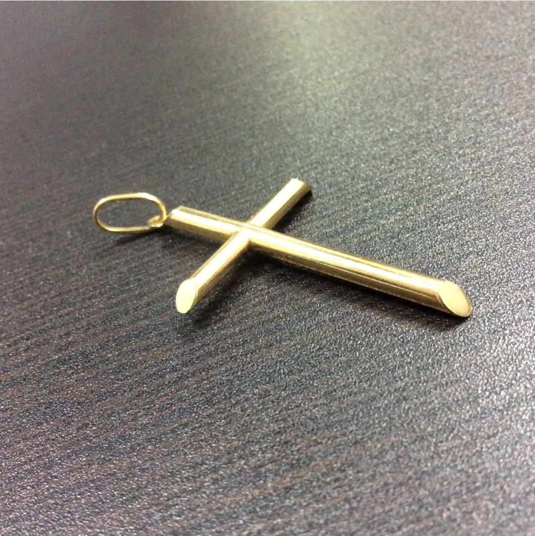 14K イエローゴールドペンダント 14金 クロスペンダント ゴールド
