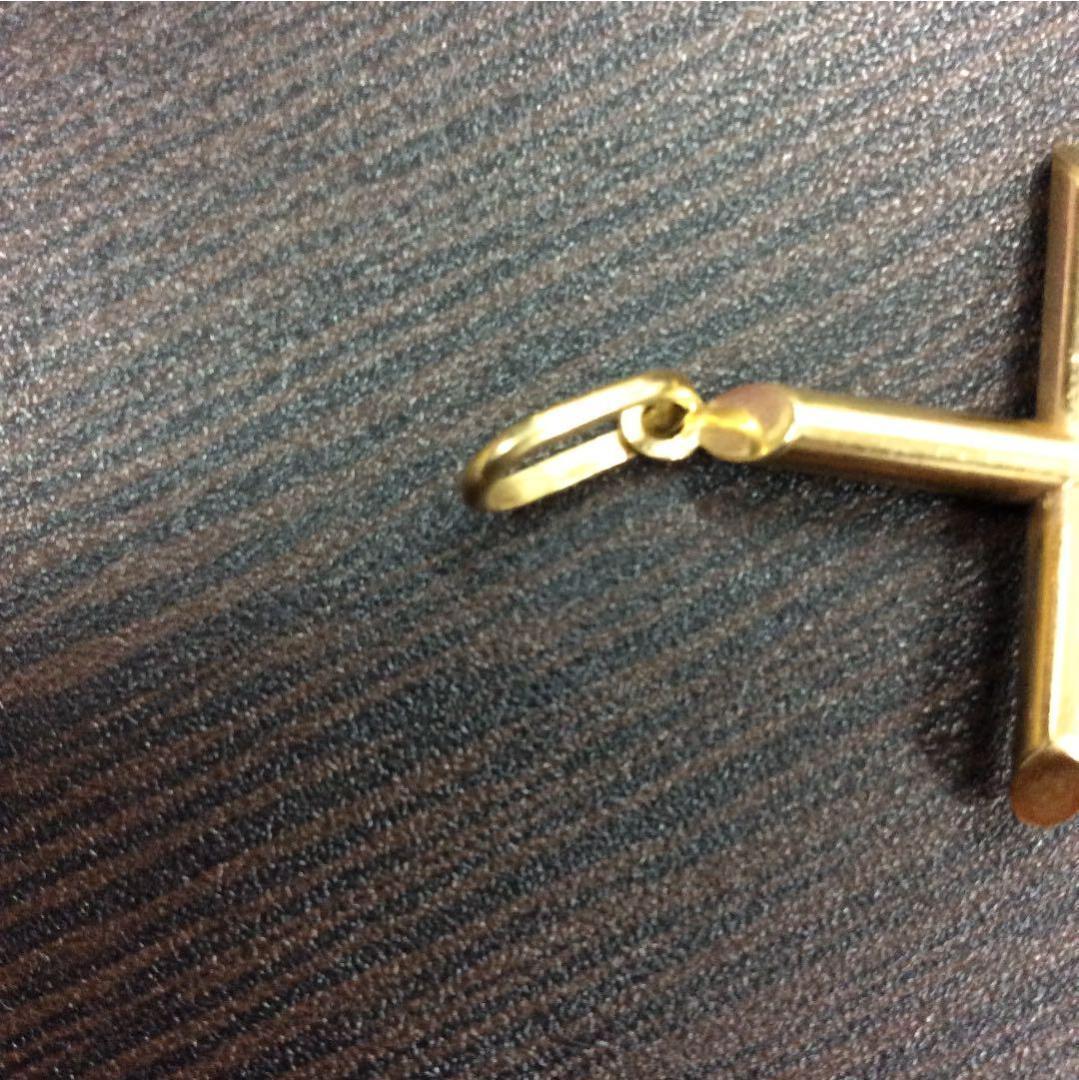 14K イエローゴールドペンダント 14金 クロスペンダント ゴールド