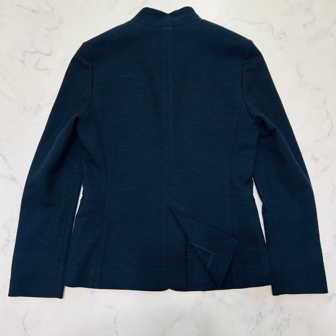 【美品】ユナイテッドアローズ シルク混 パンツスーツ ノーカラー セット S