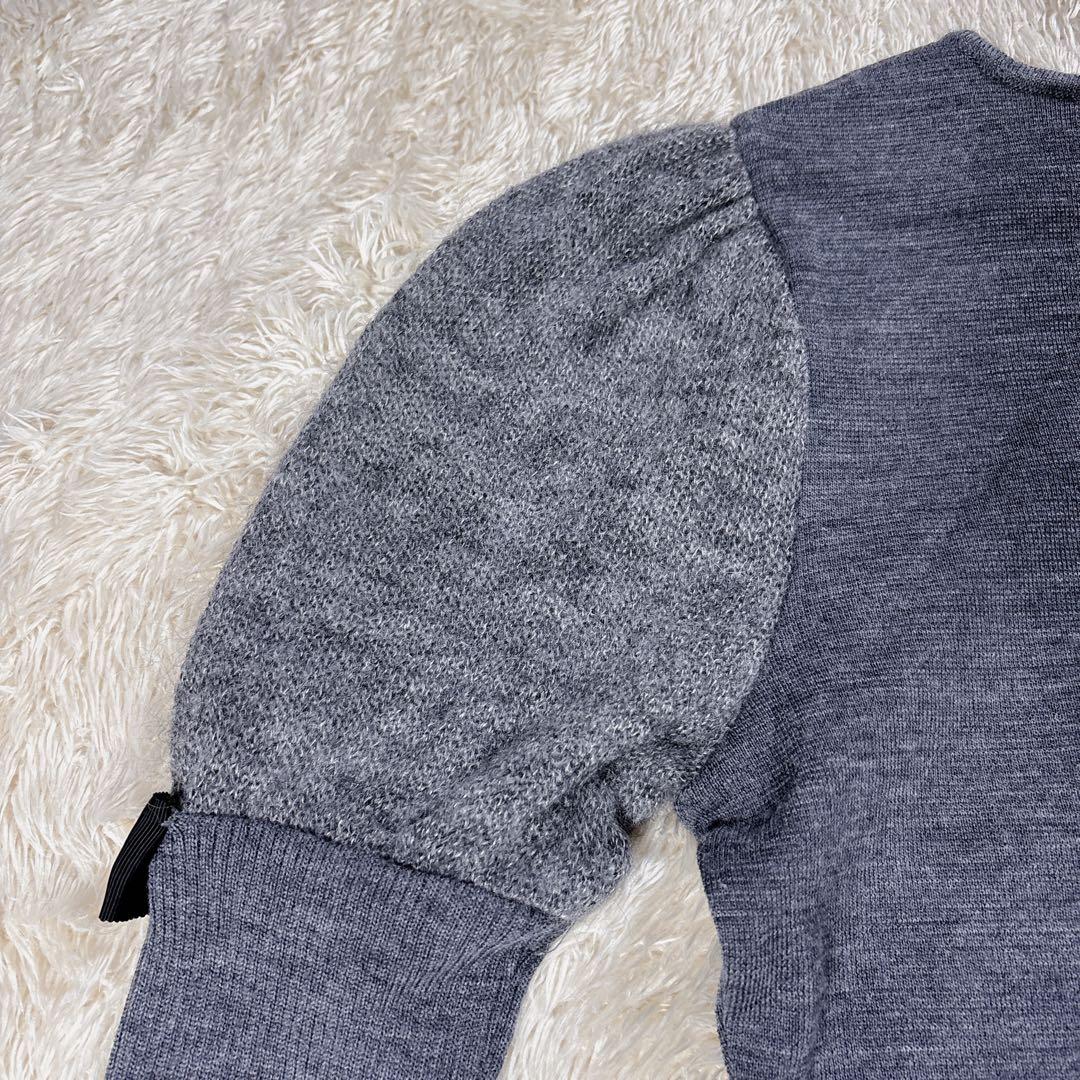 M’S GRACY エムズグレイシー パフスリーブ リボン ニット プルオーバー