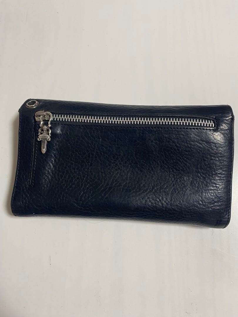 クロムハーツウェーブウォレット黒レザー