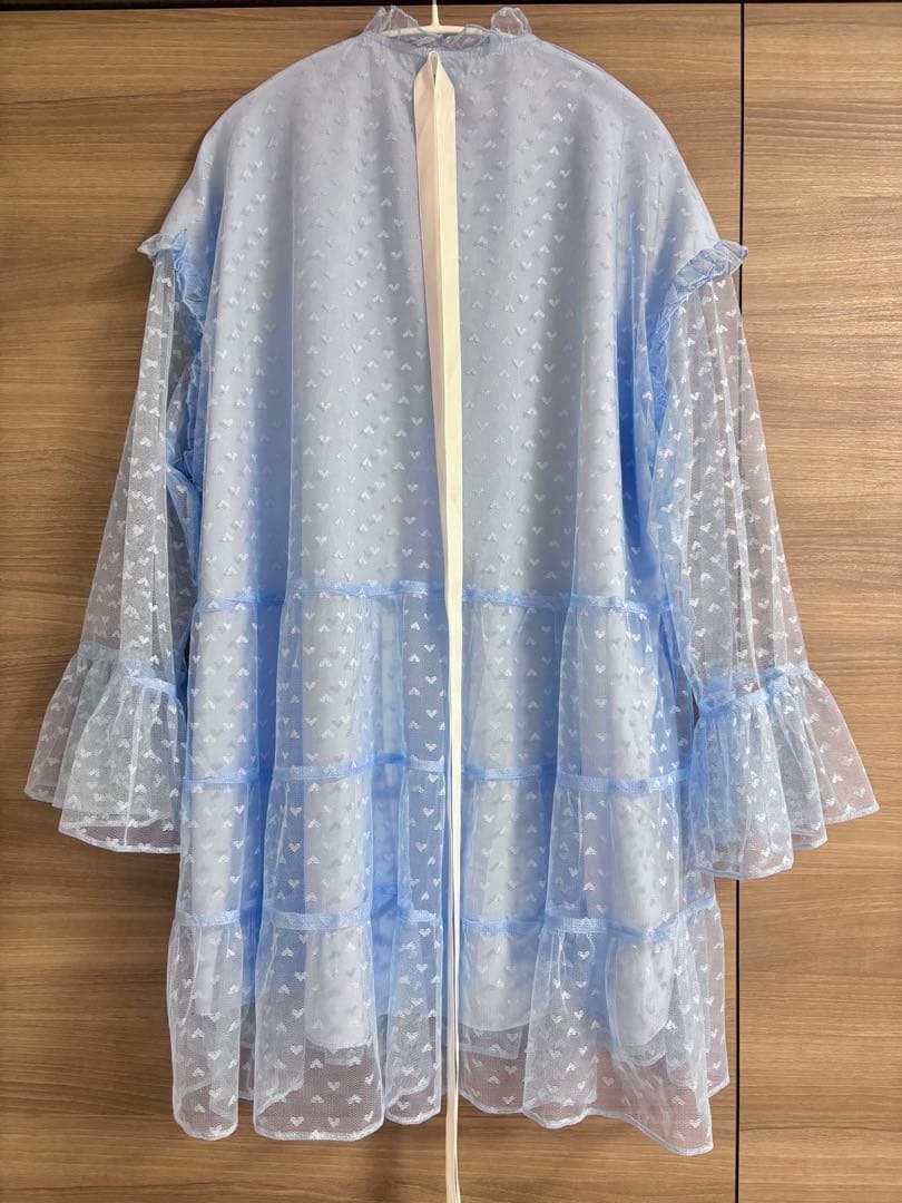 sister jane シスタージェーン 水色 ハート柄 ミニワンピース XS