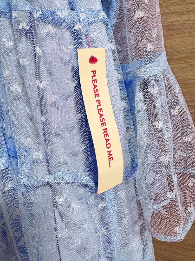 sister jane シスタージェーン 水色 ハート柄 ミニワンピース XS