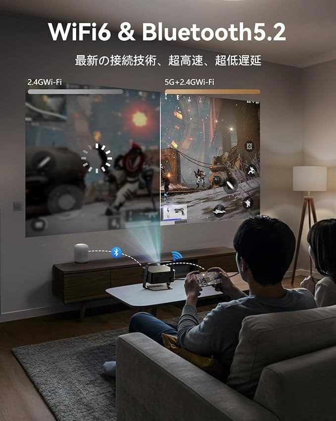 プロジェクター 家庭用 600ANSI 4K対応 フル 天井投影プロジェクター