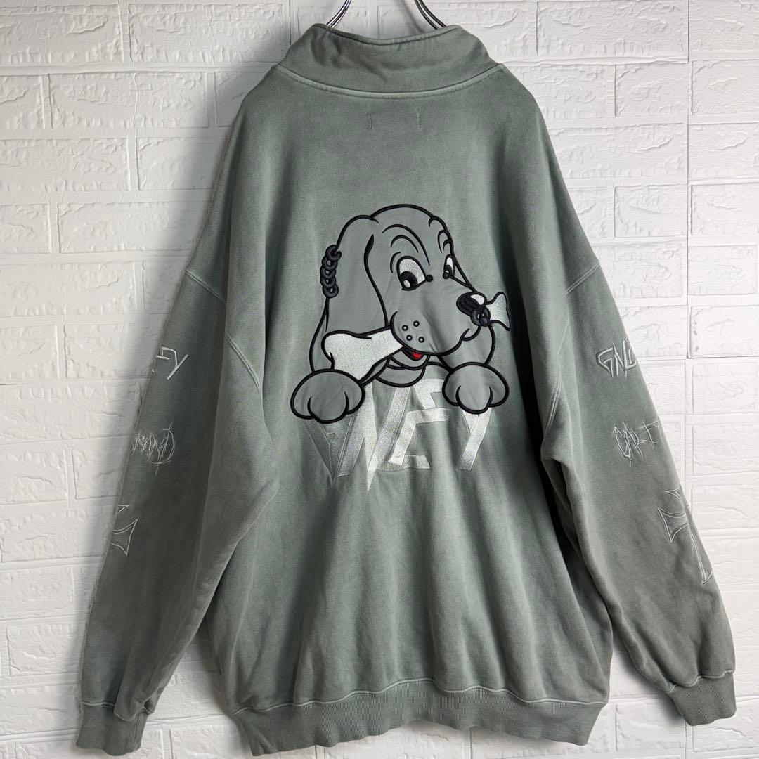 【大人気商品】 GALFY 後染め ハーフジップ スウェット トレーナー