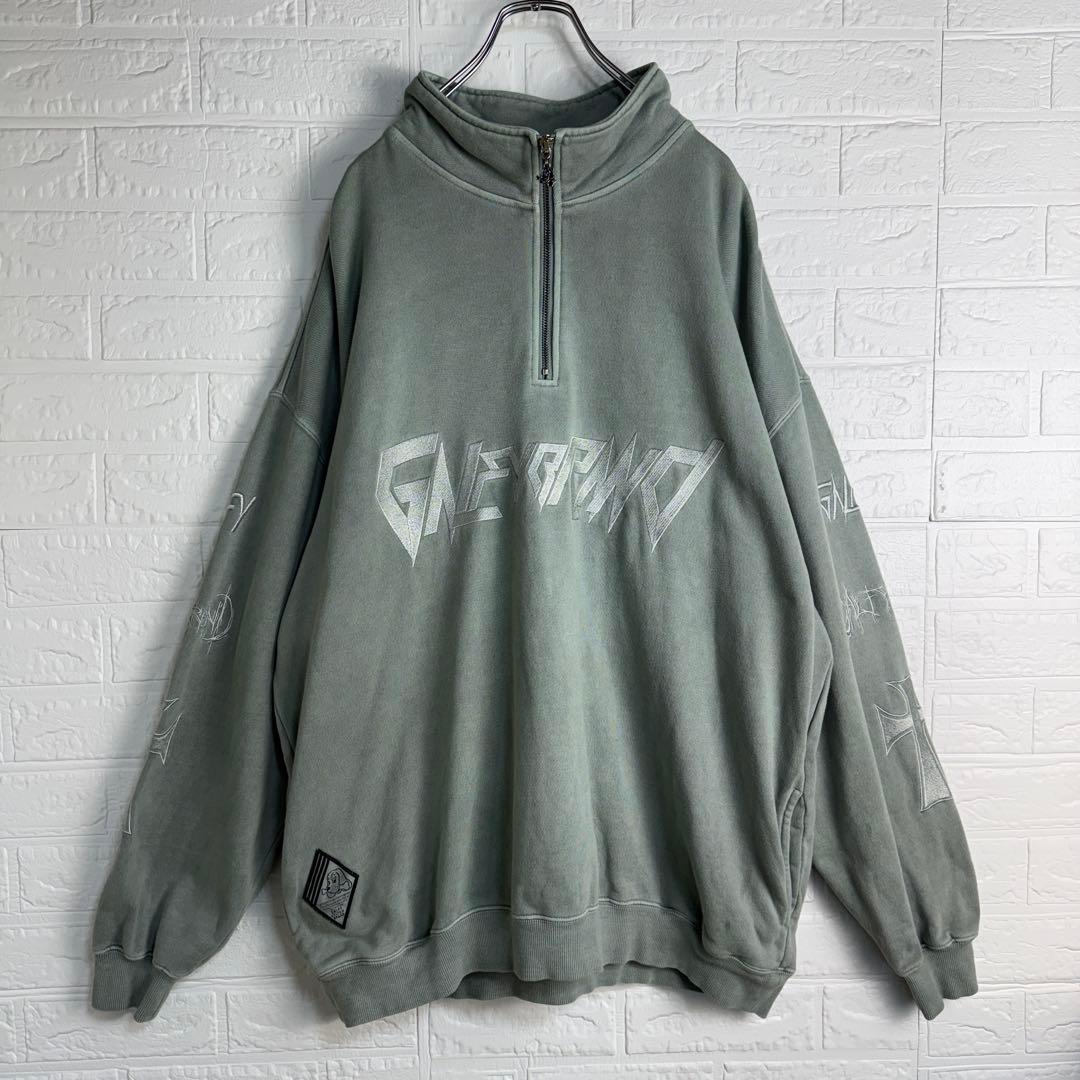 【大人気商品】 GALFY 後染め ハーフジップ スウェット トレーナー