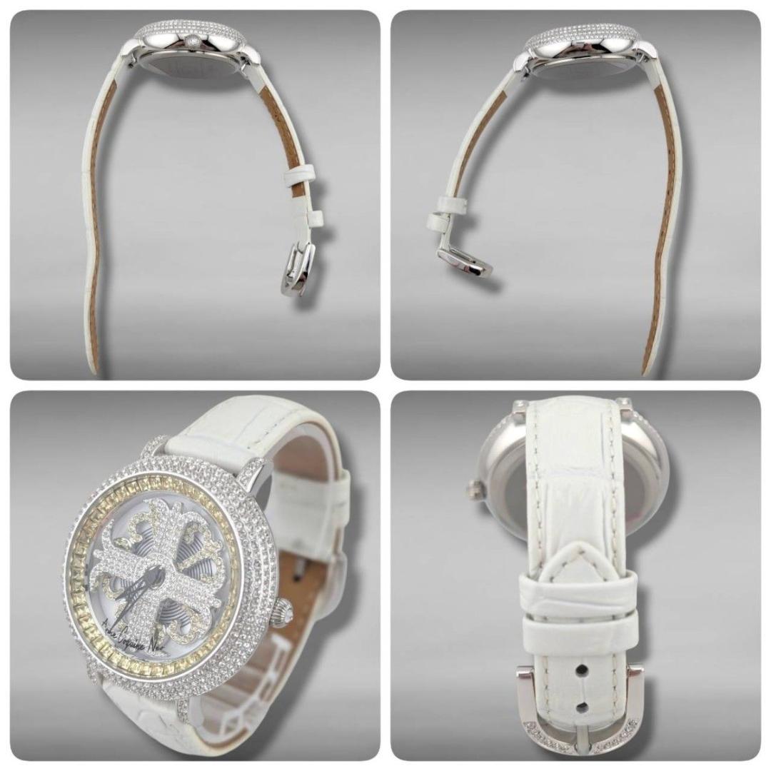 【新品電池・稼働・極美品】アンコキーヌネオ スワロフスキー イエロー ぐるぐる