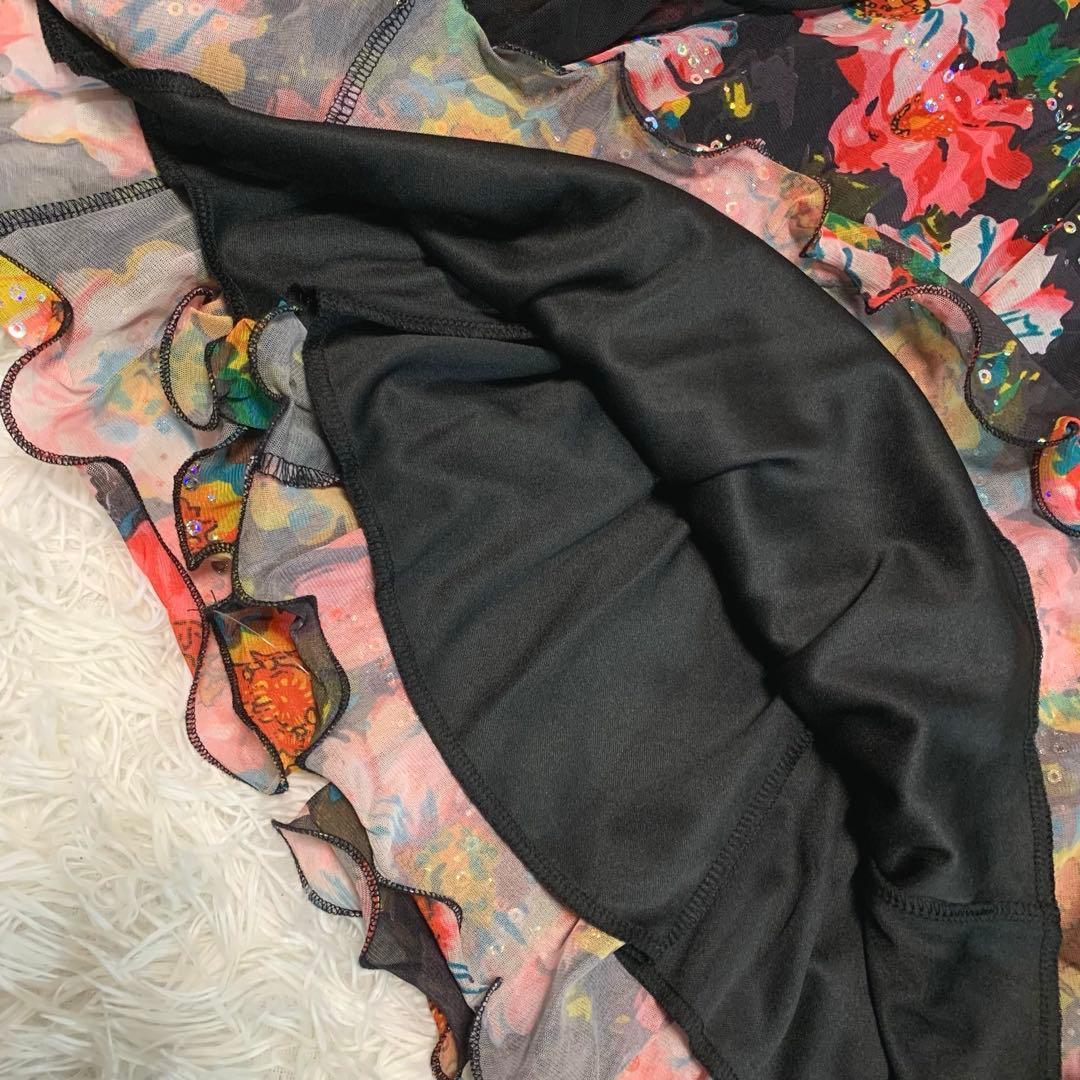 専用♡美品◆ICHIOKU 社交ダンスドレス ワンピース 花柄 スパンコール