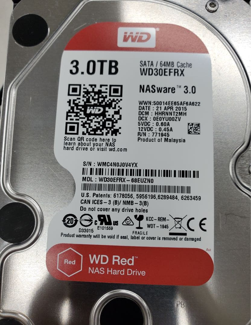内蔵型ハードディスクドライブ WD Red 3.0TB WD30EFRX HDD