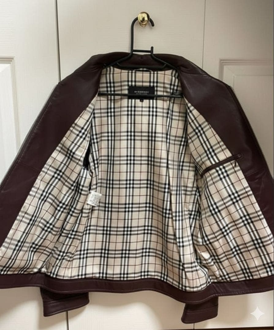 値下げしました【女性にも】バーバリー本革レザー シングルライダースジャケット