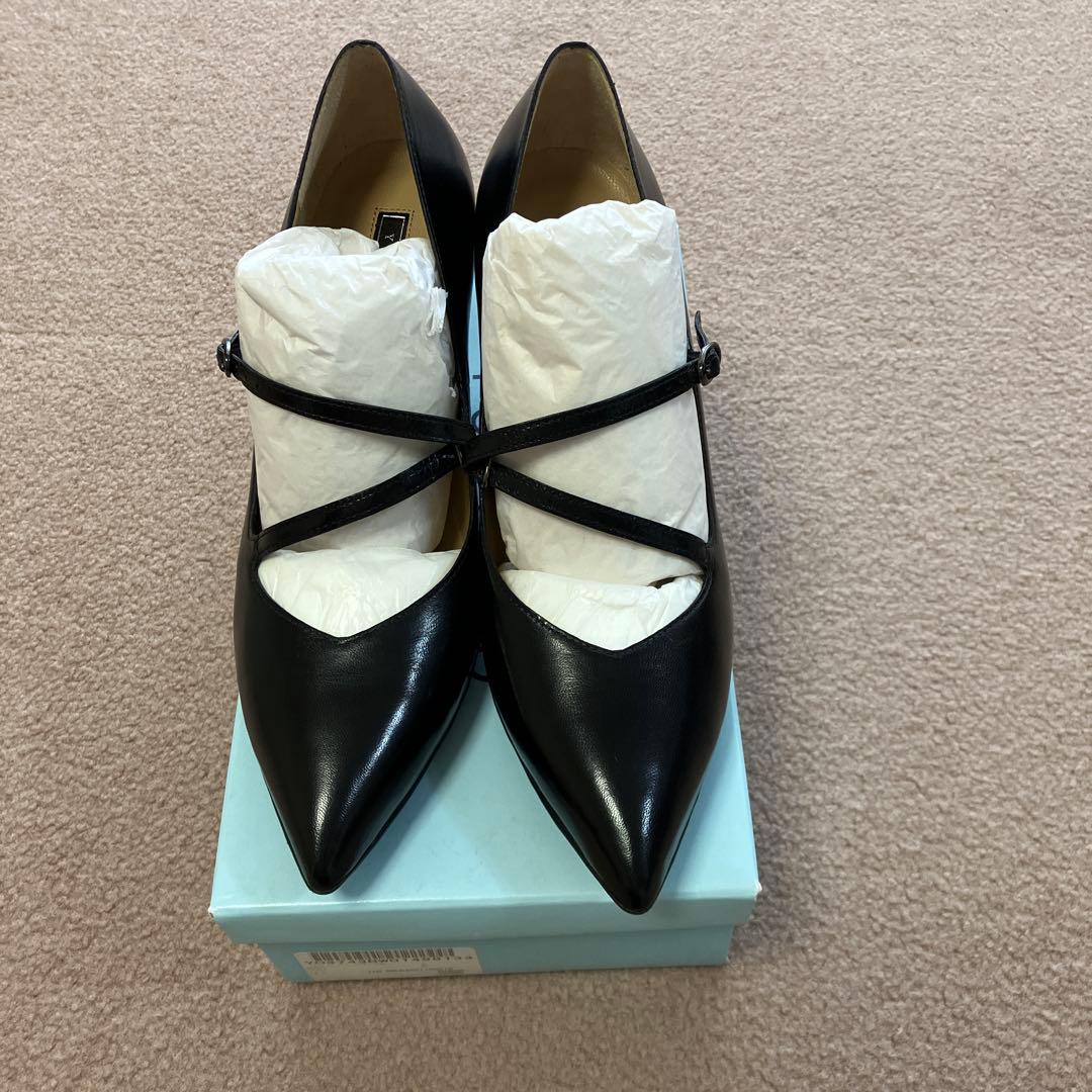 【新品】YOSHITO ヨシト 黒 パンプス 24.5cm 本革クロスストラップ