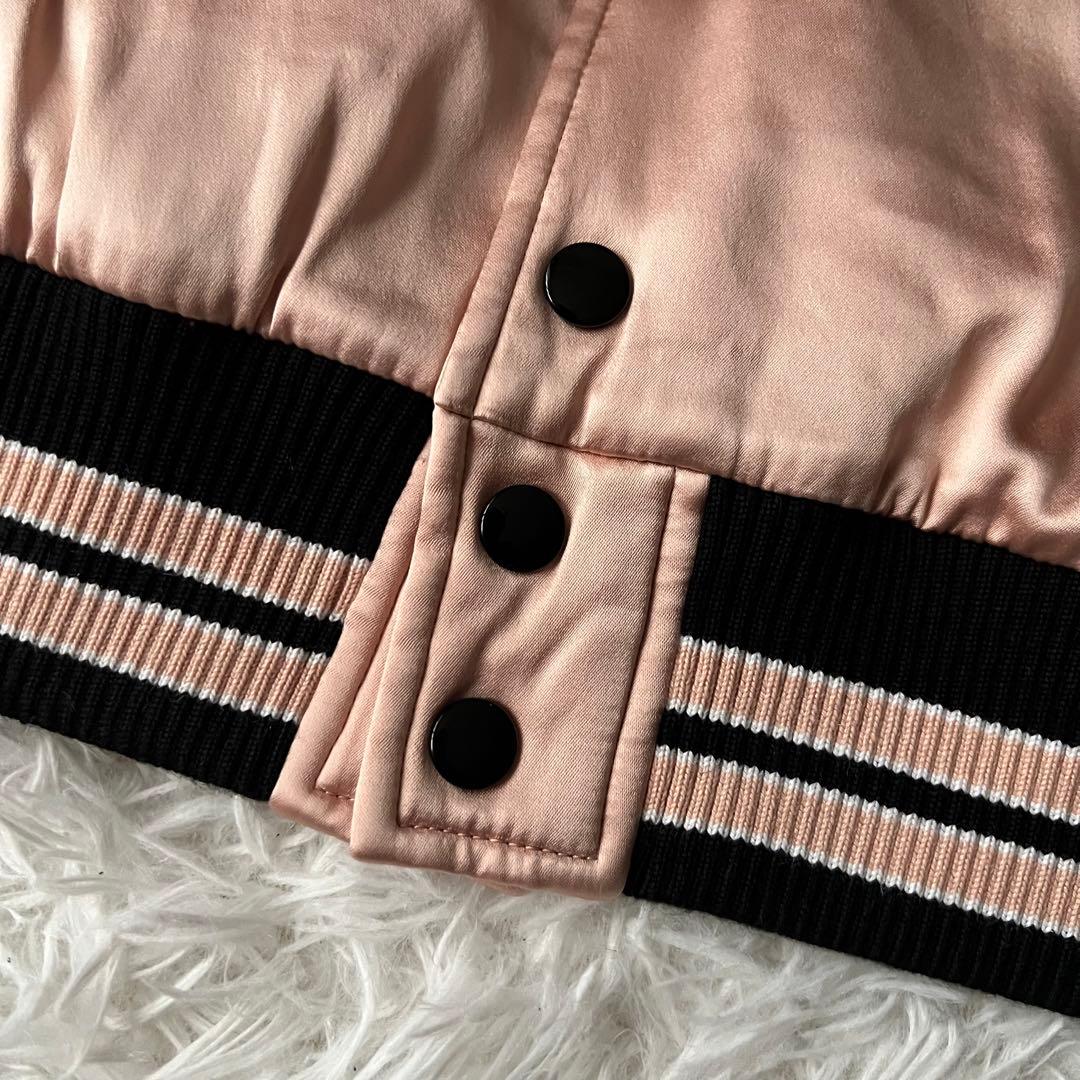 美品 サンローラン 近年 teddy ボンバージャケット ピンク スタジャン