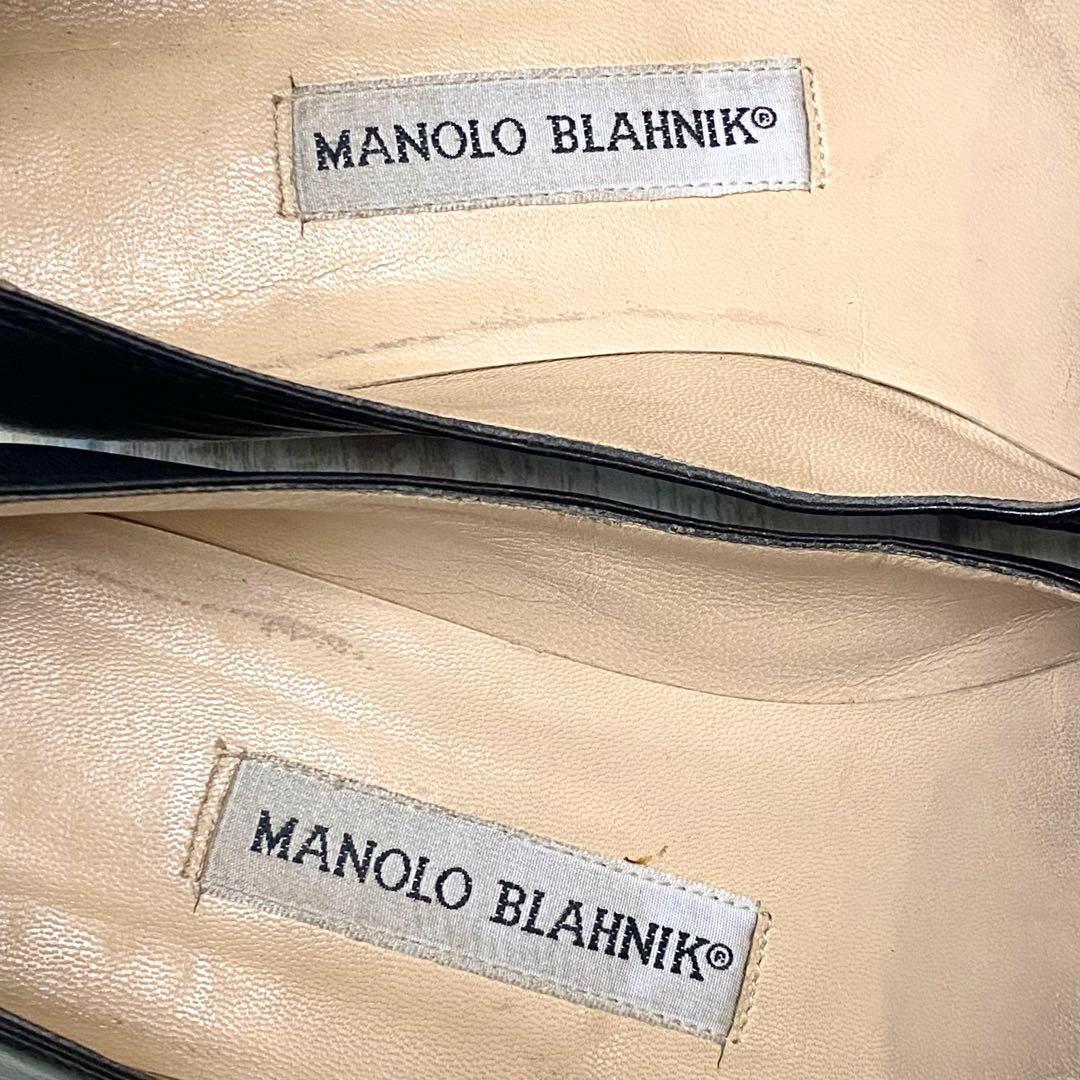 12-9 MANOLO BLAHNIK　マノロブラニク ロー パンプス 37