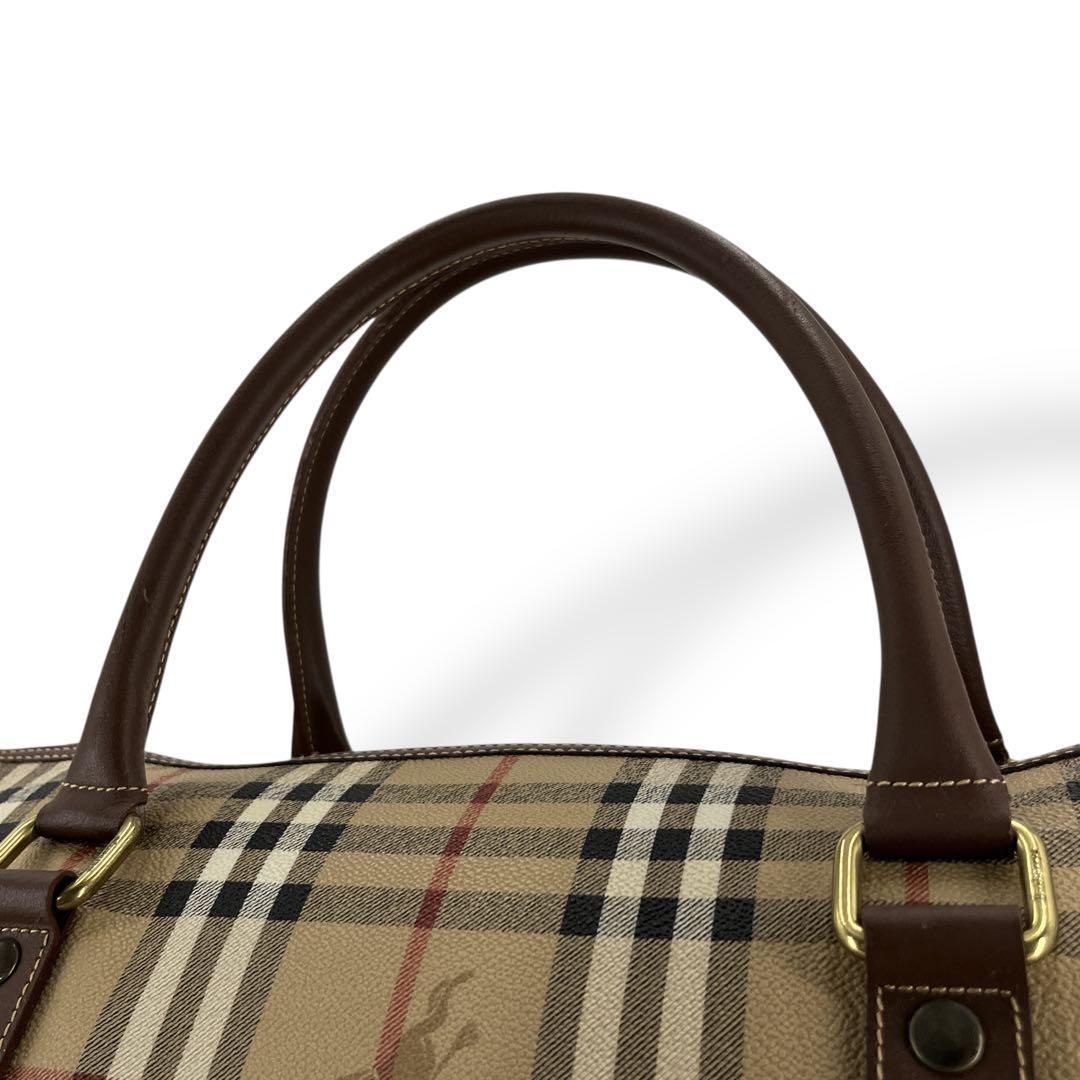 オールド　バーバリー　2way ボストンバッグ　ノバチェック　シャドーホースロゴ