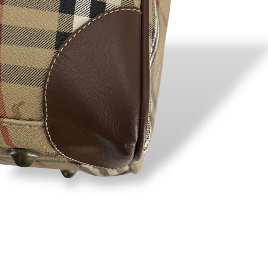 オールド　バーバリー　2way ボストンバッグ　ノバチェック　シャドーホースロゴ