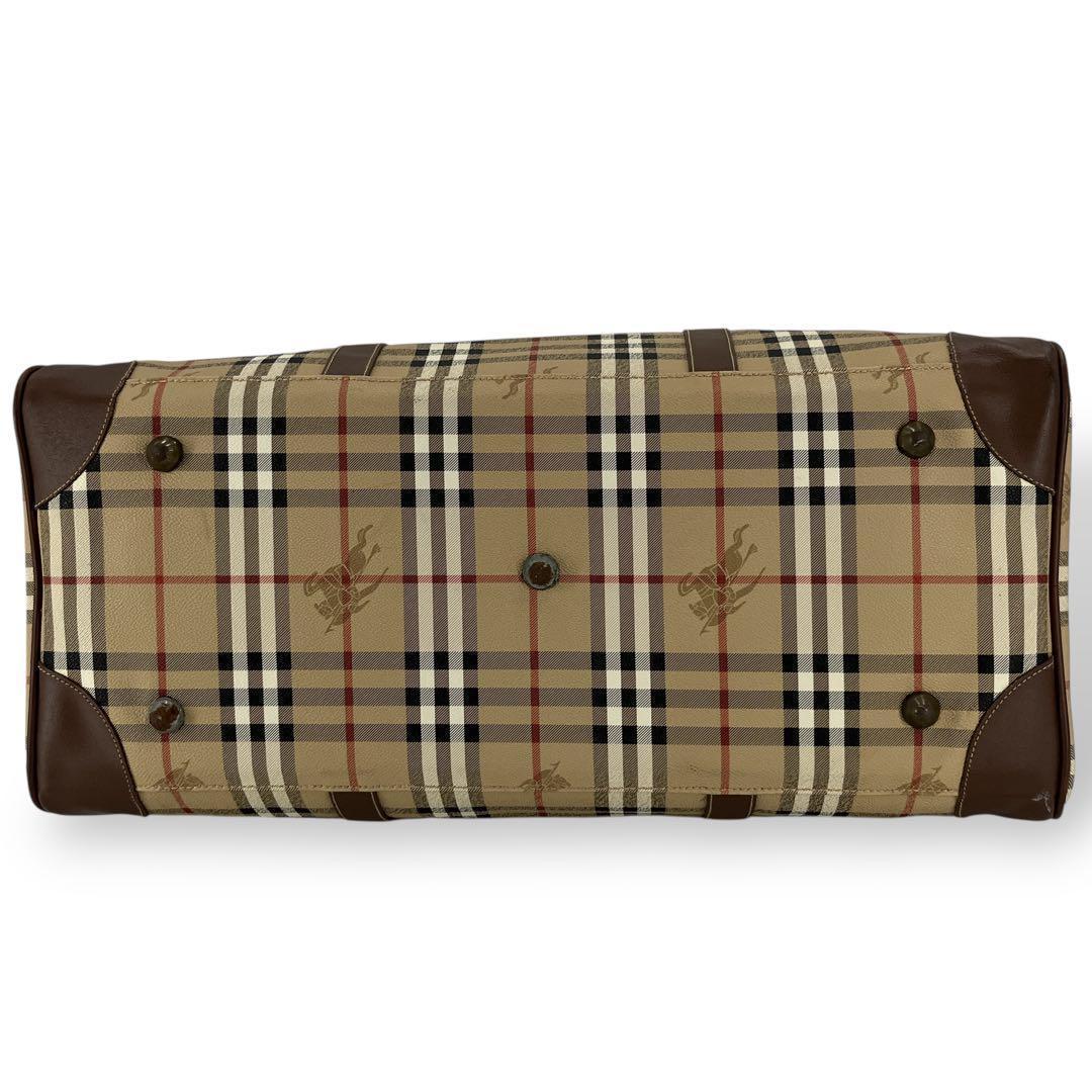 オールド　バーバリー　2way ボストンバッグ　ノバチェック　シャドーホースロゴ