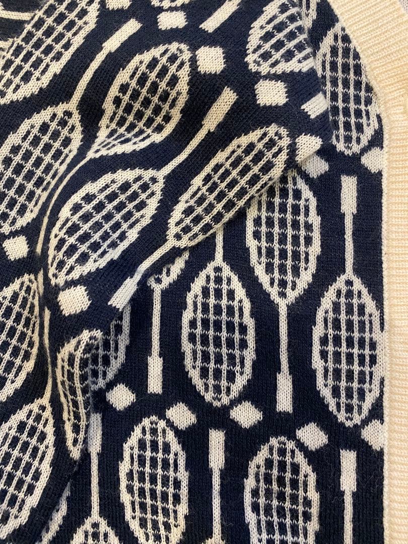 最終価格　TORY SPORT テニスラケット柄 カーディガン XS