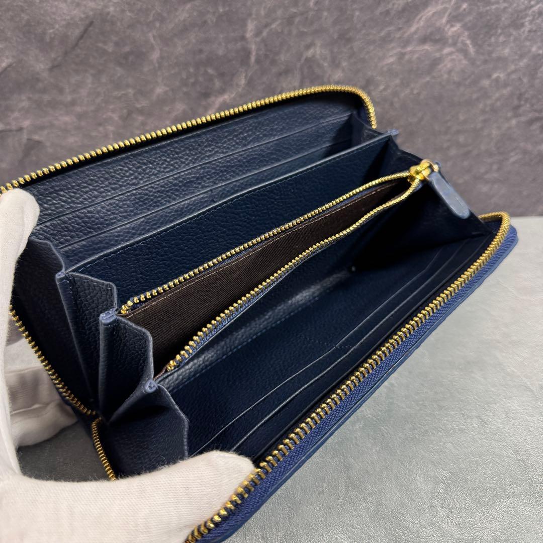 クロコダイル 長財布 ネイビー 紺色 希少 ワニ革 メンズ レディース