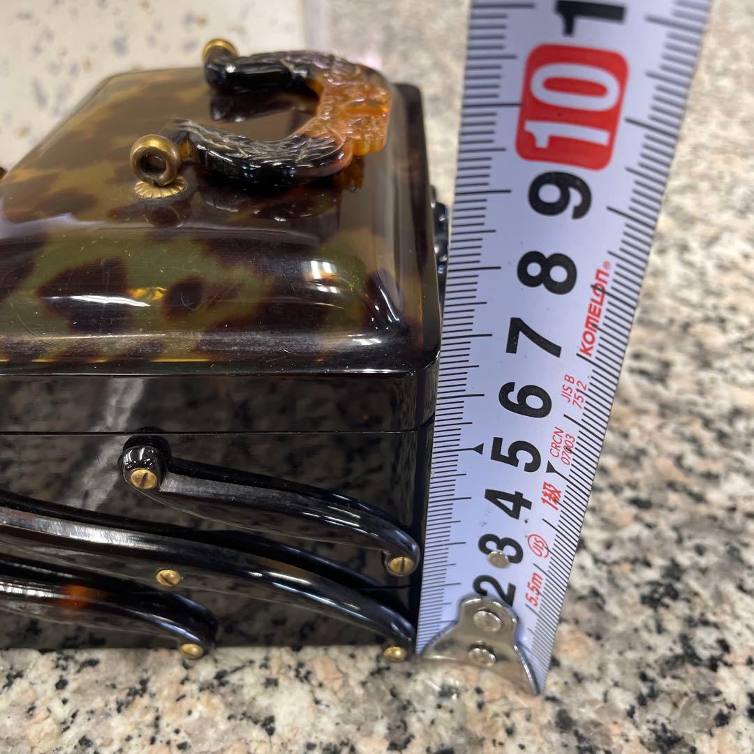 江崎べっ甲店 三段 折りたたみ ジュエリーボックス 宝石箱 ヴィンテージ 格安