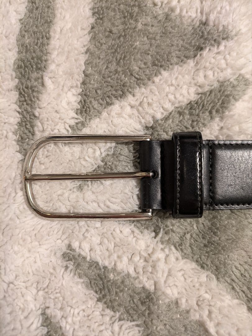 【PRADA】プラダ ブラック カーフレザーベルト 85