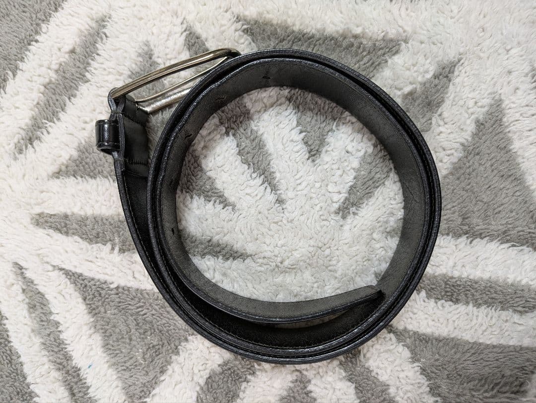 【PRADA】プラダ ブラック カーフレザーベルト 85