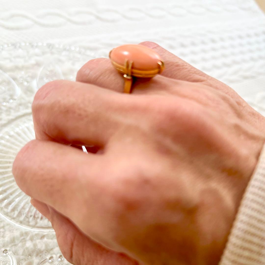 珊瑚　ゴールドリング　k18