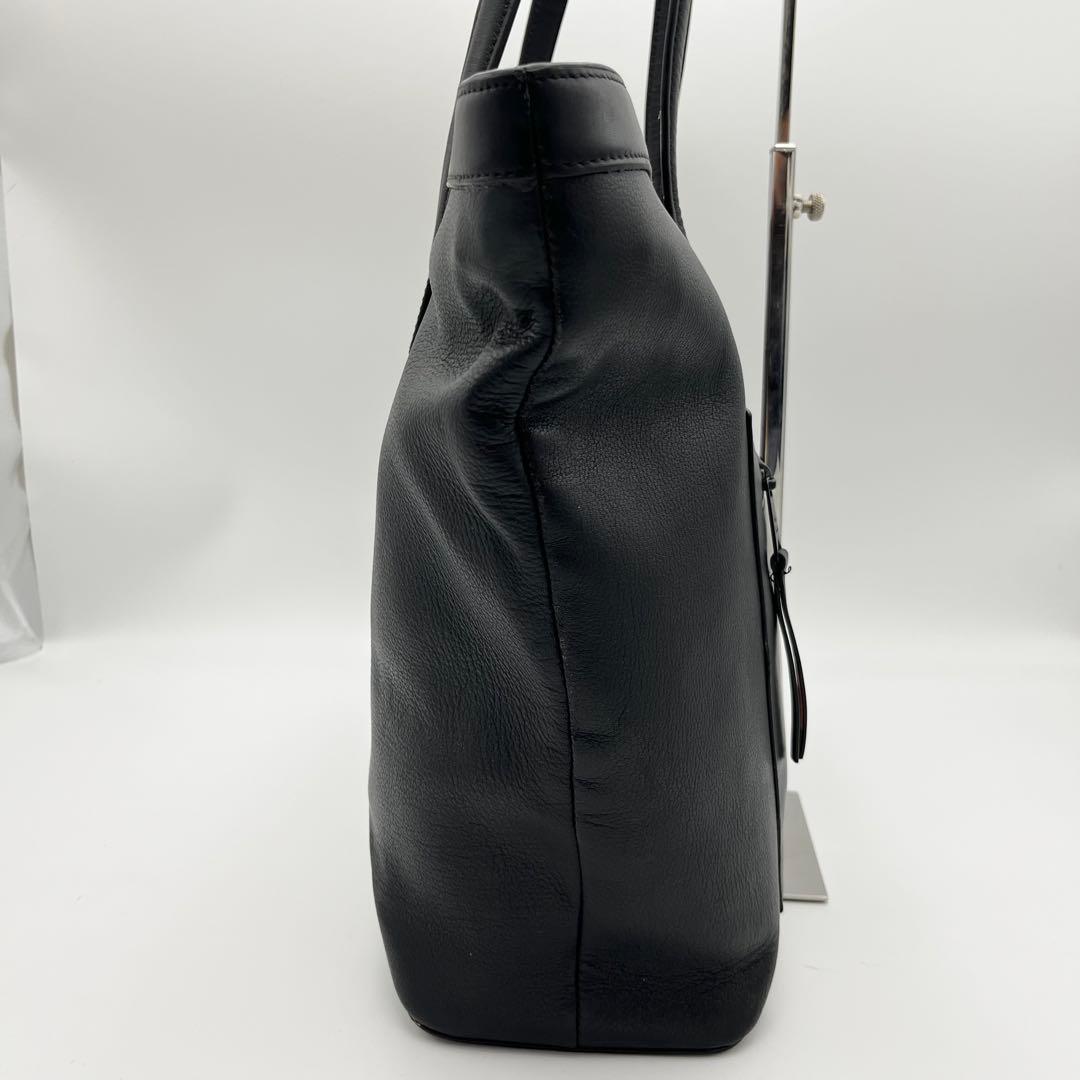 現行 ポールスミス A4◎ マルチストライプ トートバッグ レザー ブラック