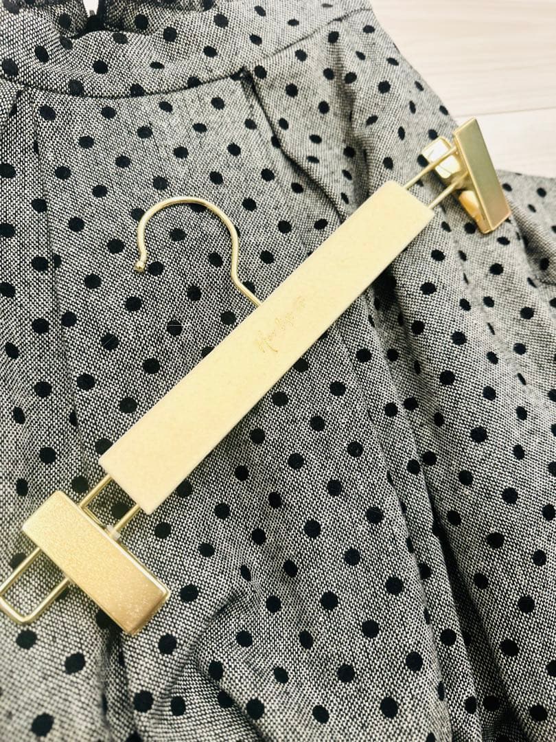 スカート Herlipto Tweed Flocked Dot Long Skirt