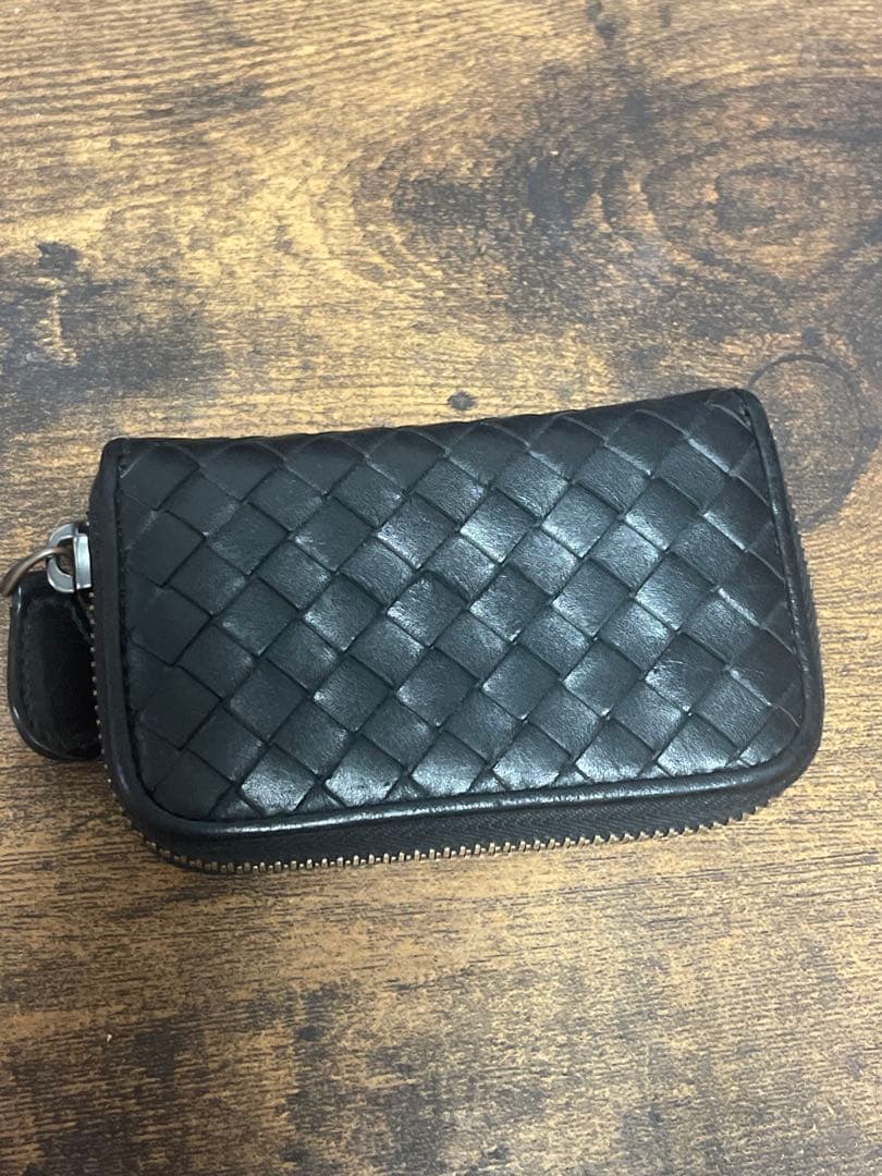 ボッテガヴェネタ ケース イントレチャート レザー ブラック