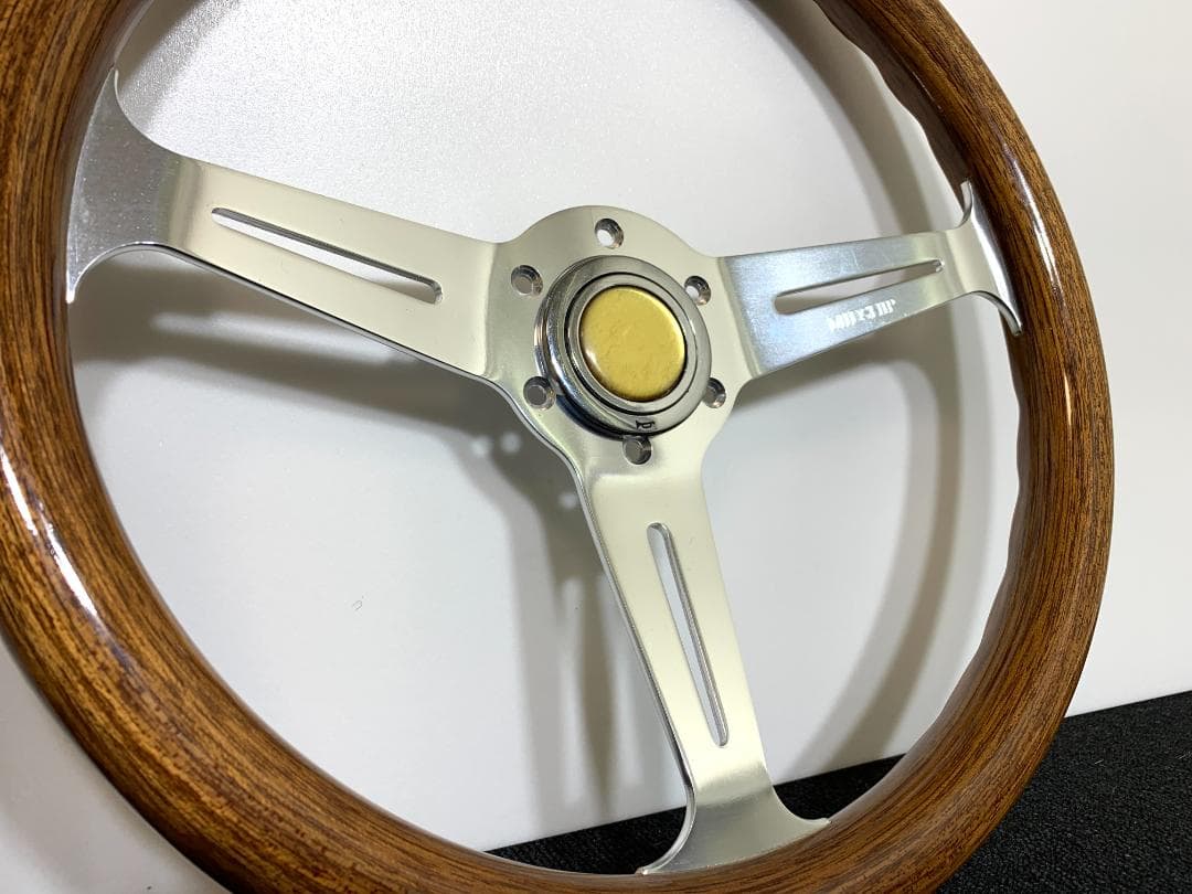 ミッドシップ 製 ウッド ステアリング 35Φ ホーンボタン付 美品 当時物