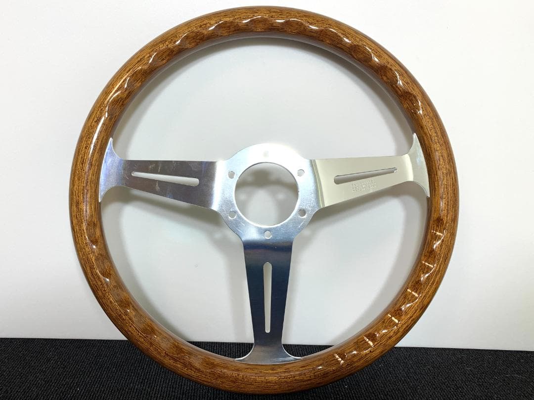 ミッドシップ 製 ウッド ステアリング 35Φ ホーンボタン付 美品 当時物