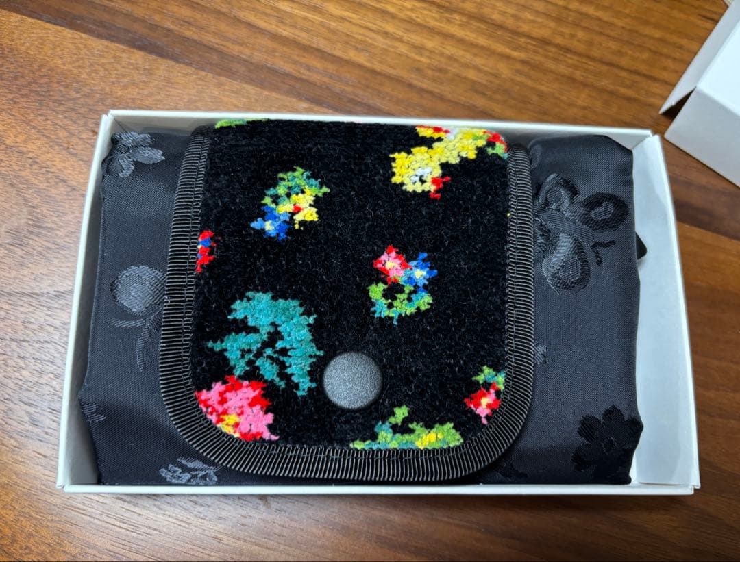 FEILER フェイラー　花柄エコバッグ 黒色 新品