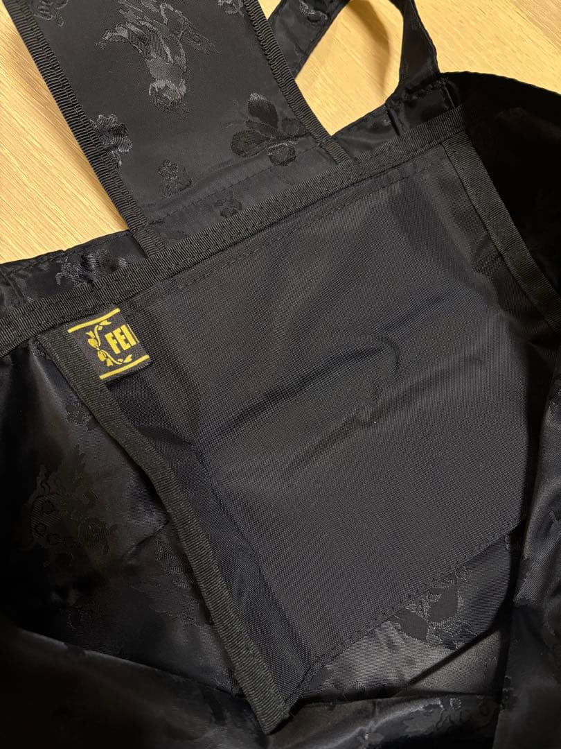 FEILER フェイラー　花柄エコバッグ 黒色 新品