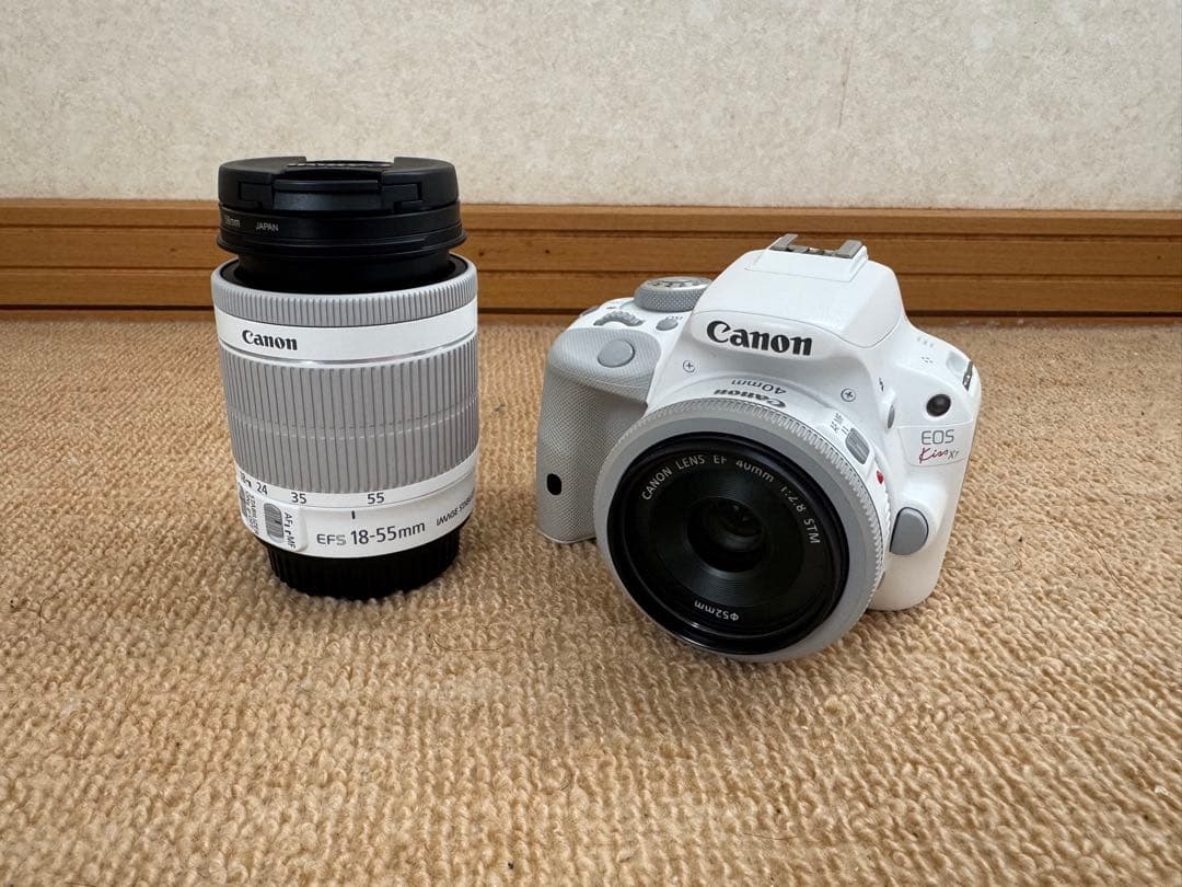 Canon EOS Kiss X7 ホワイト ダブルレンズ　美品