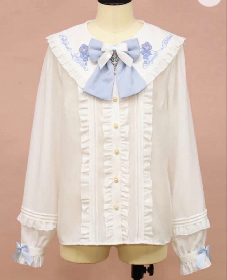 Amavelアマベル Magical Ribbon スカート ブラウス サックス