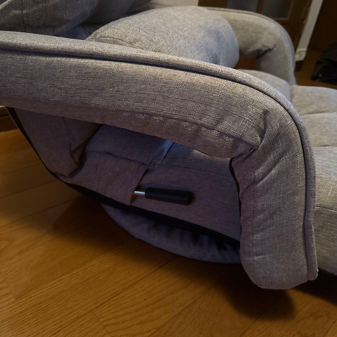 シルバー　グレー　座椅子　回転式　美品