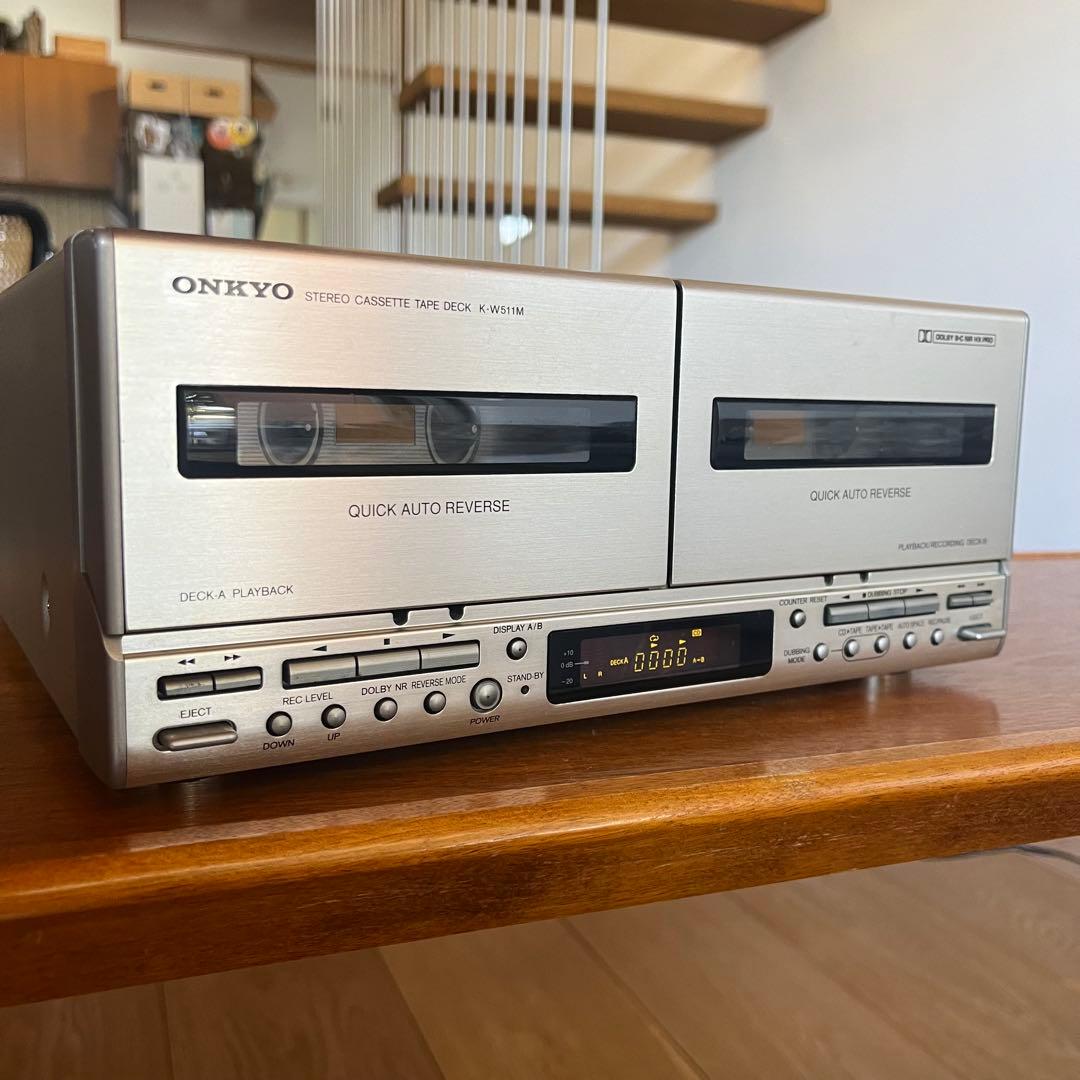 ONKYO K-W511M ダブルカセットデッキ 動作確認済み