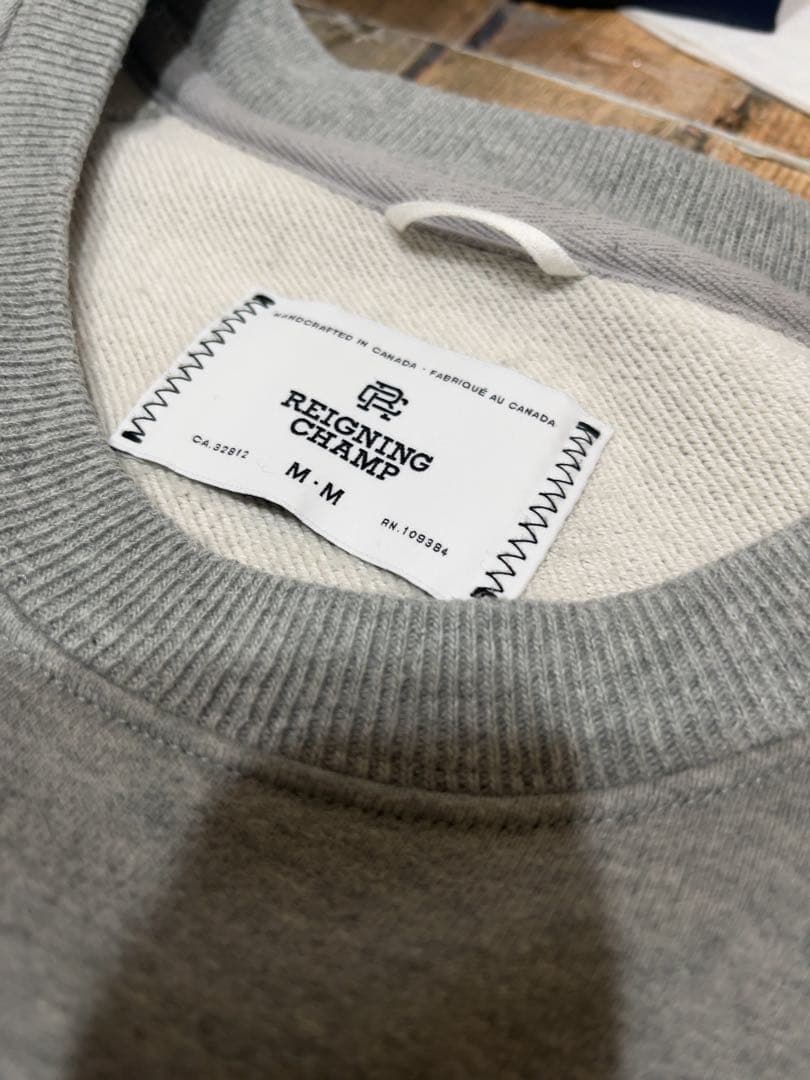 【レア！】REIGNING CHAMP ロゴ刺繍 HEAVY WEIGHT 灰M