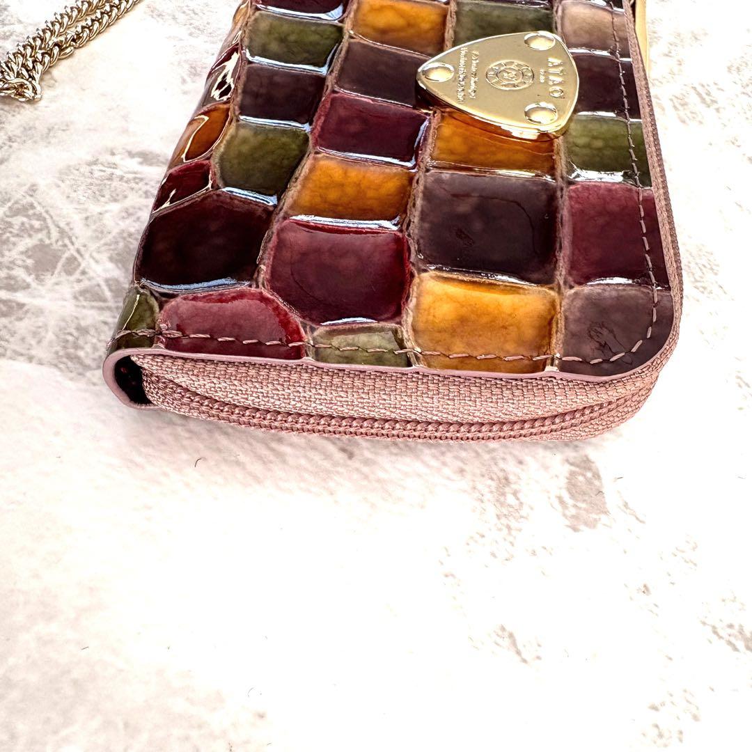 現行品☆極美品☆ATAO アタオ ベル キーケース ミニ財布 セピアボルドー　革