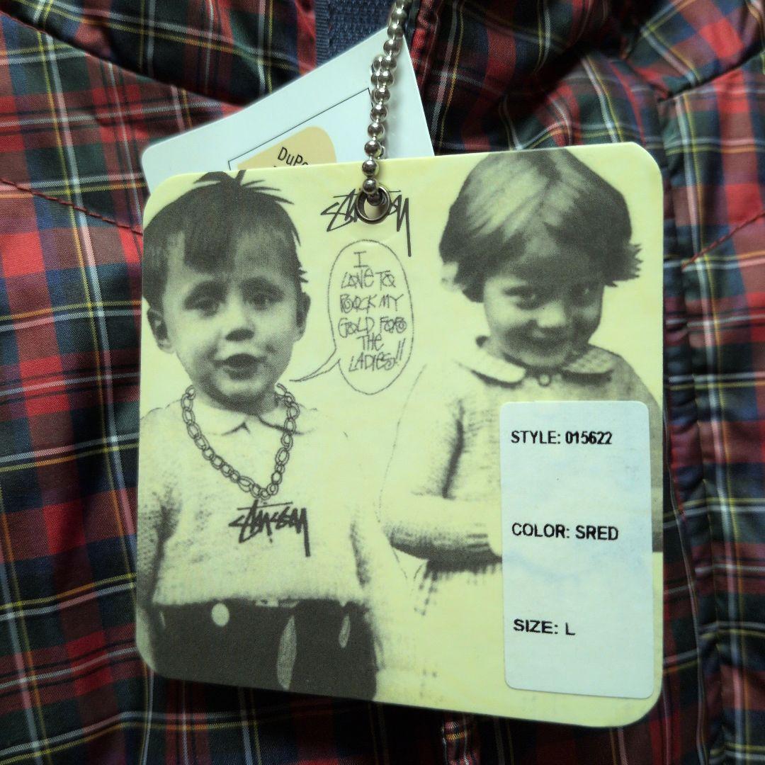 STUSSY レッド・チェック ダウンジャケット Lサイズ