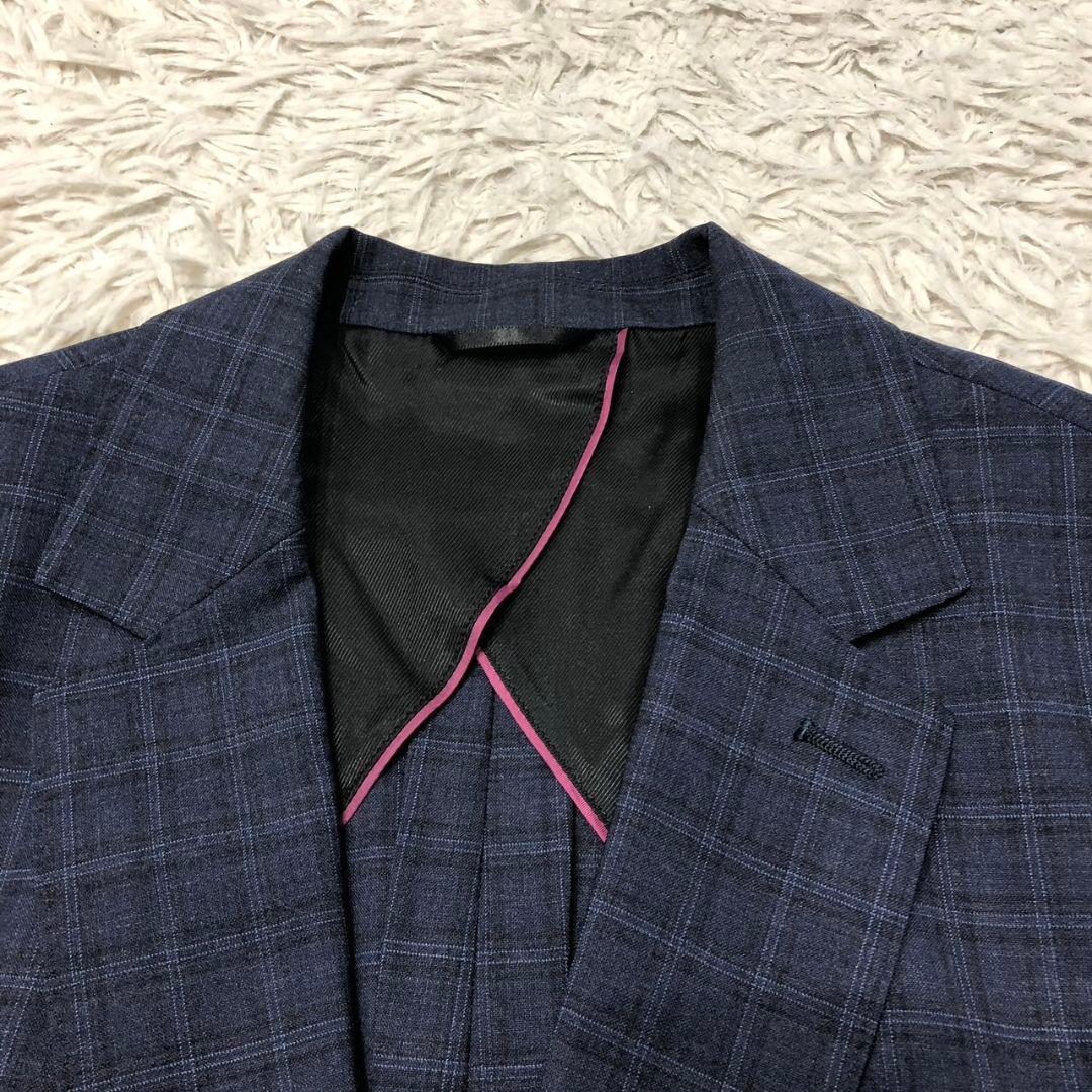 HILTON パンツ スーツ セットアップ チェック ネイビー 11号