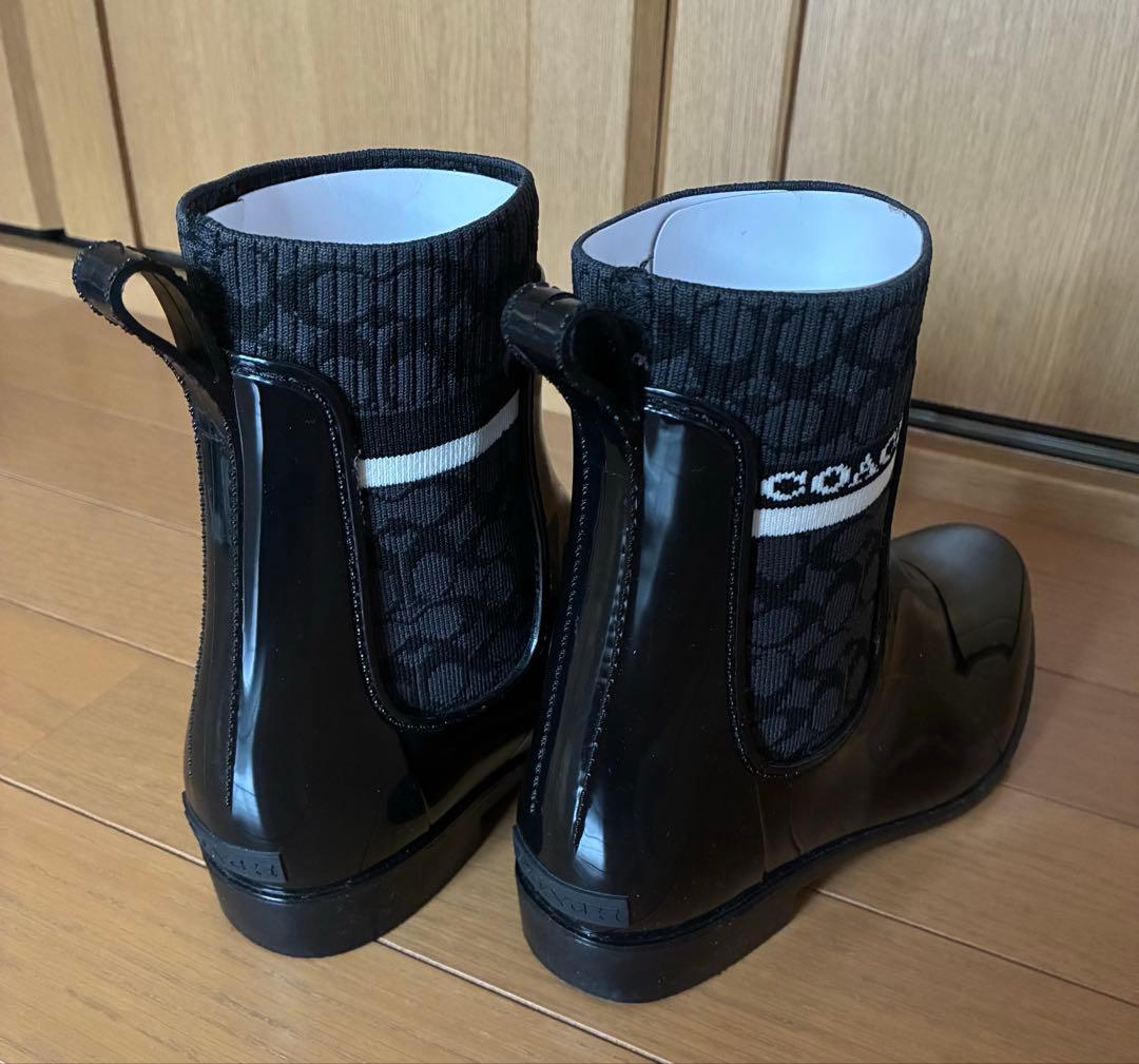 雛イチゴ様　COACH レインシューズ　黒　サイズ7