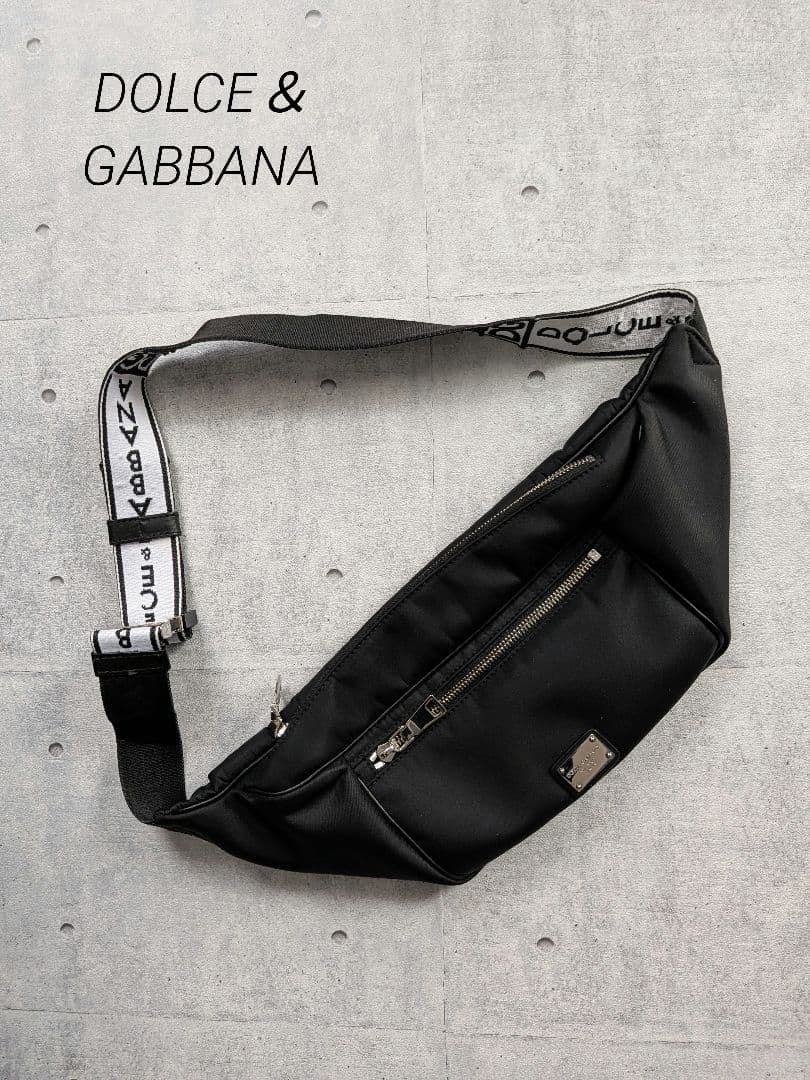 DOLCE＆GABBANA ドルチェ＆ガッバーナ 黒ボディバッグ ウエストバッグ