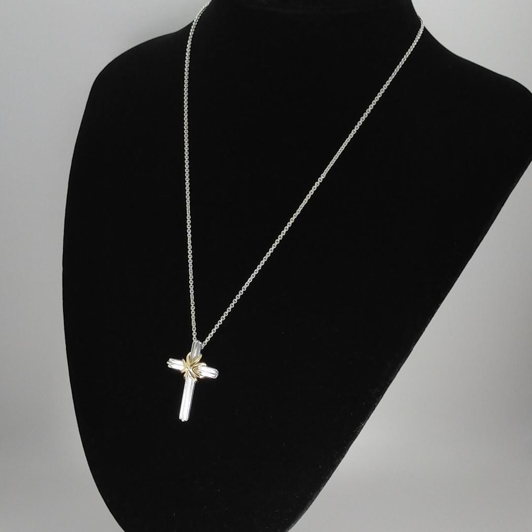 ★SALE★【ティファニー】シグネチャー　クロス　十字架　コンビ　ペンダント