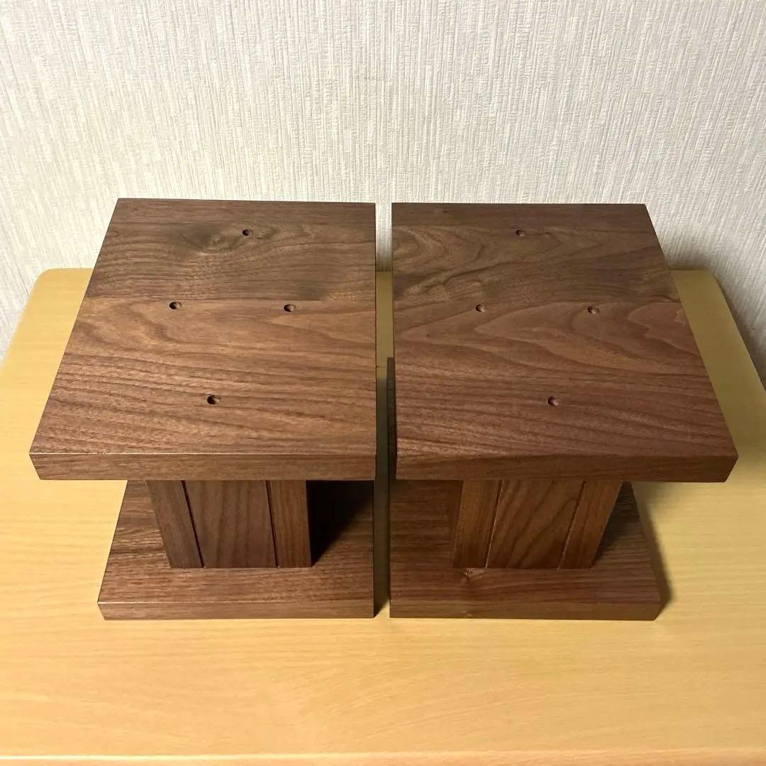 創造小屋 卓上用 スピーカースタンド ウォールナット ペア