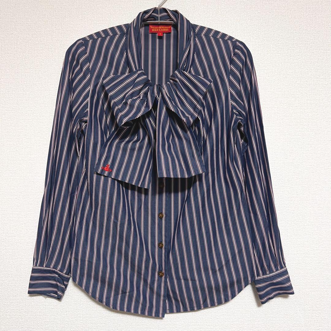 ヴィヴィアンウエストウッド　ブラウス　ボウタイ　リボン　ストライプ