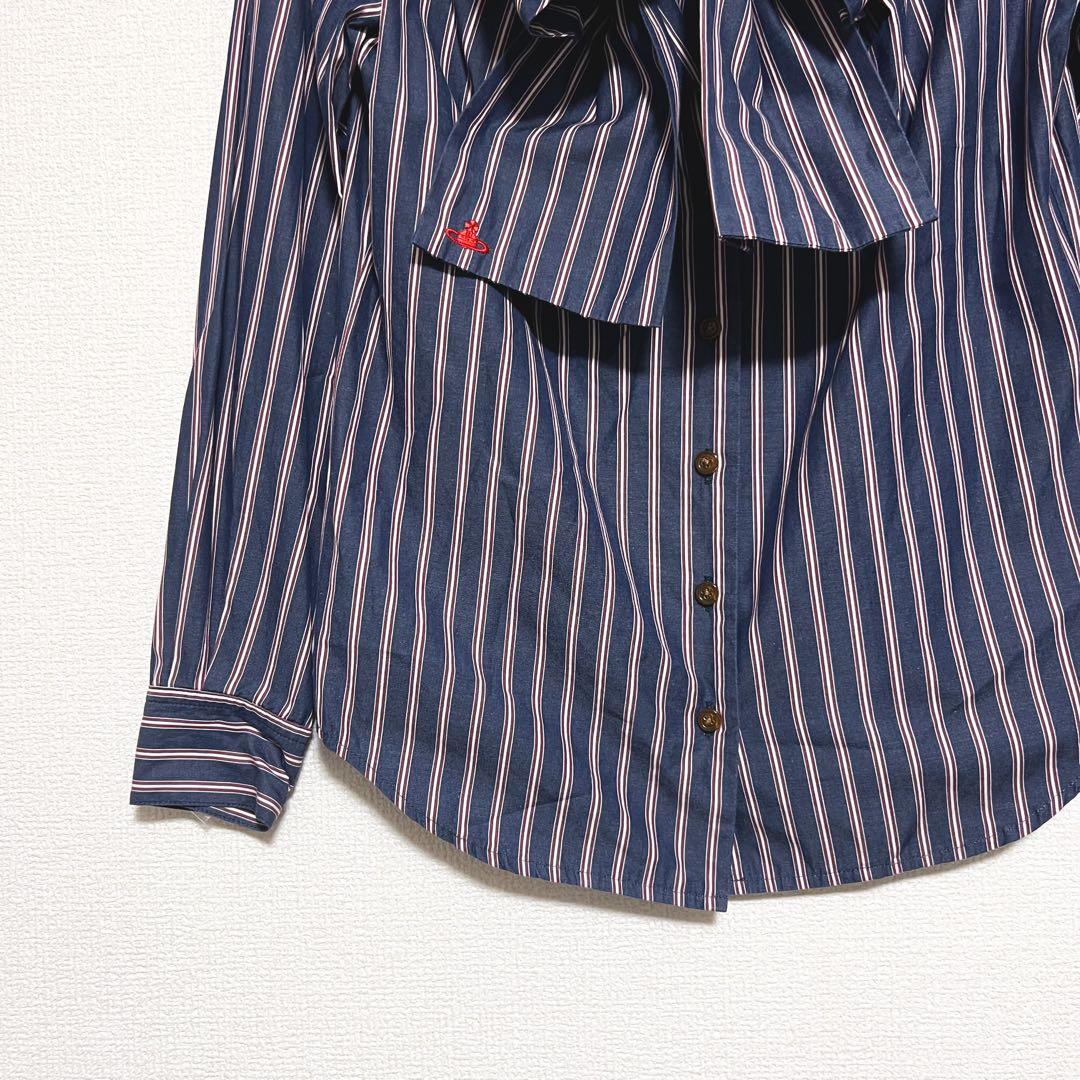 ヴィヴィアンウエストウッド　ブラウス　ボウタイ　リボン　ストライプ