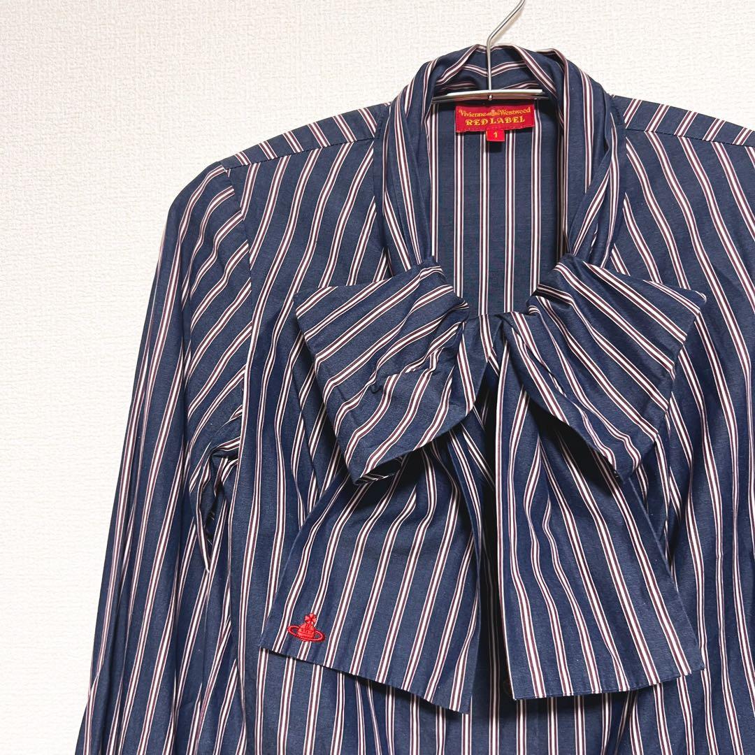 ヴィヴィアンウエストウッド　ブラウス　ボウタイ　リボン　ストライプ