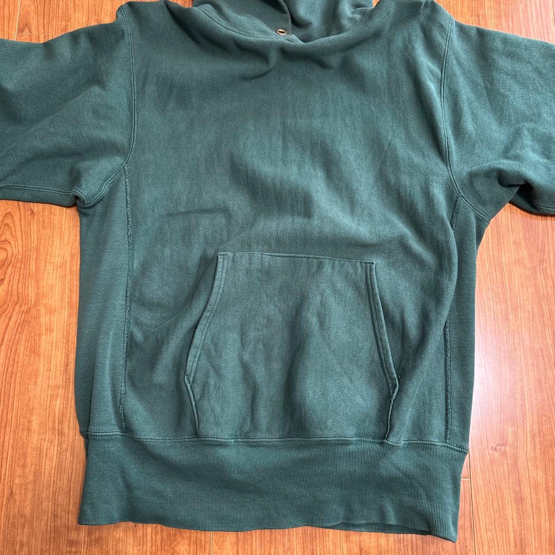 チャンピオン リバースウィーブ パーカー 緑 USA製 LARGE 希少カラー