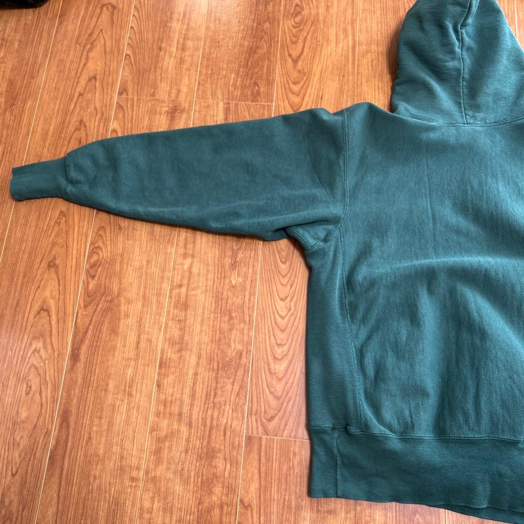 チャンピオン リバースウィーブ パーカー 緑 USA製 LARGE 希少カラー